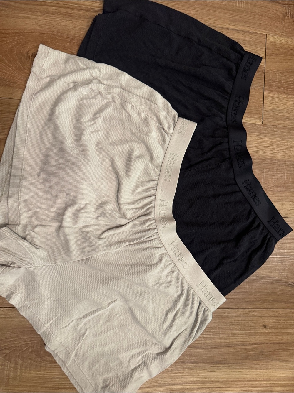 Hanes Boxer Briefs - Black & Cream - 2-Pack